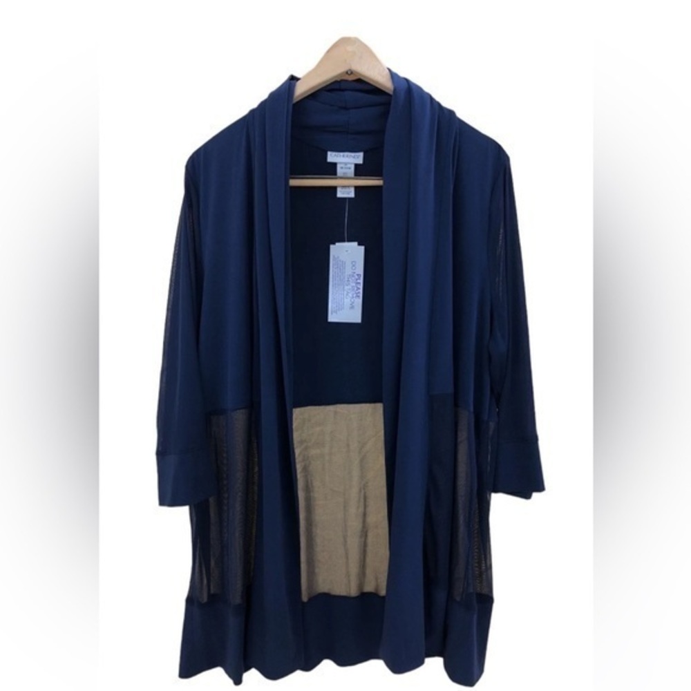 Catherines Blue 1/2 Sleeve Cardigan - Size XL